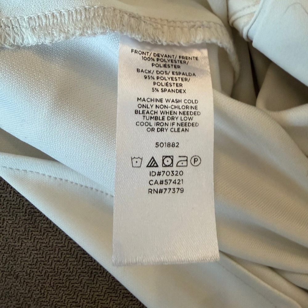 Ann Taylor Women Small Ivory Pleated Tuxedo Front Sleeveless Blouse Shell 501882 - Picture 4 of 4